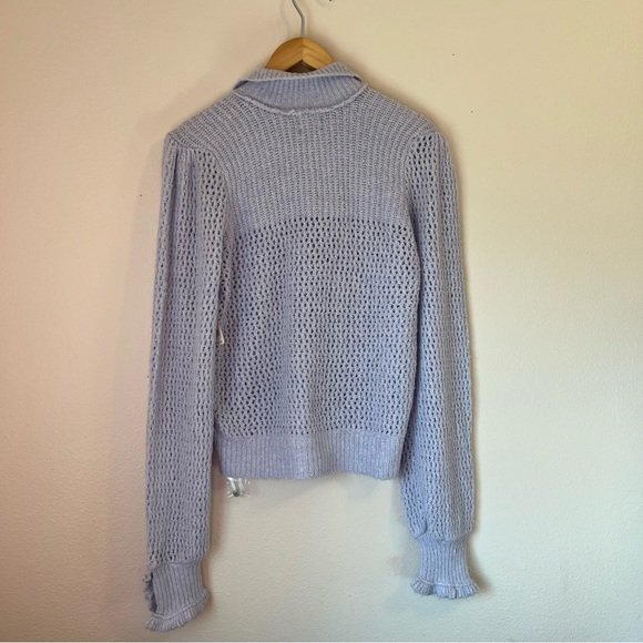 Free People Care Snowdrift Pullover Polo Sweater Light Blue - Picture 7 of 7